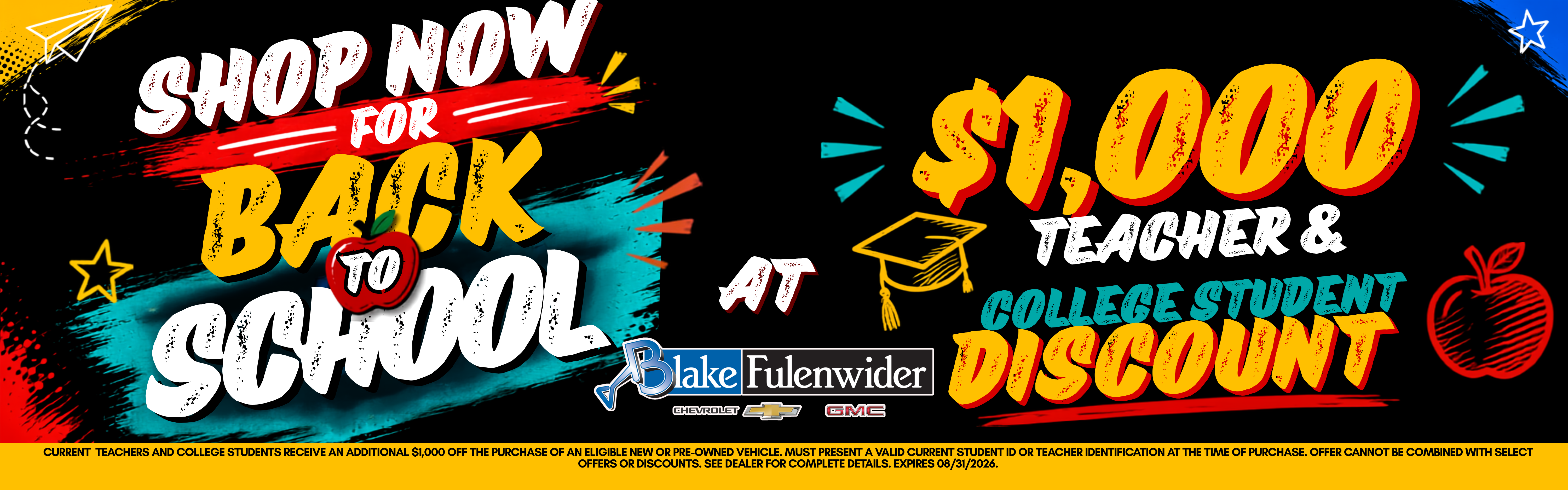 $1000 student and teacher discount